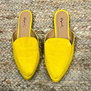 Never been worn Qupid mustard mules
